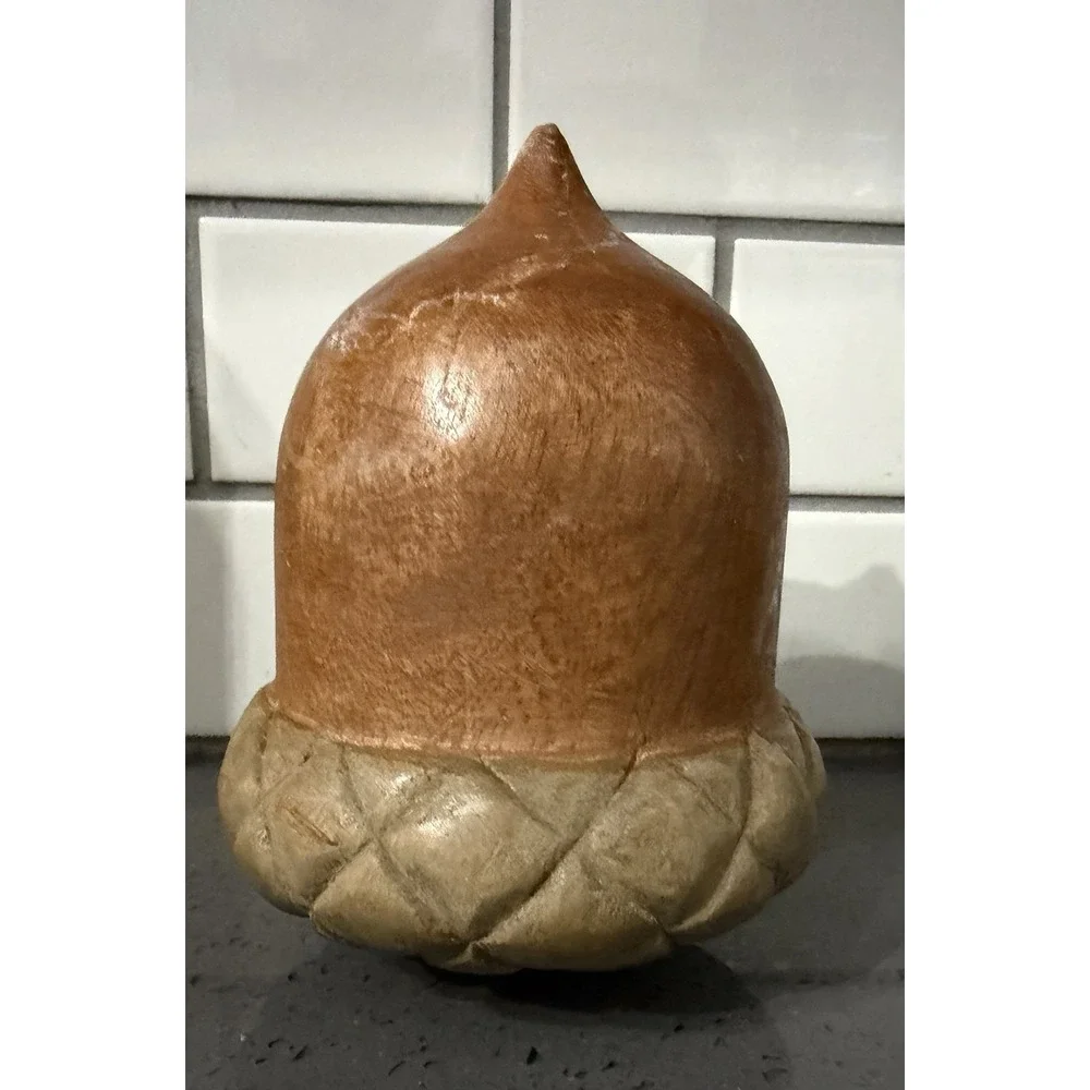 Wooden Wood Acorn Fall Figure Decor Large